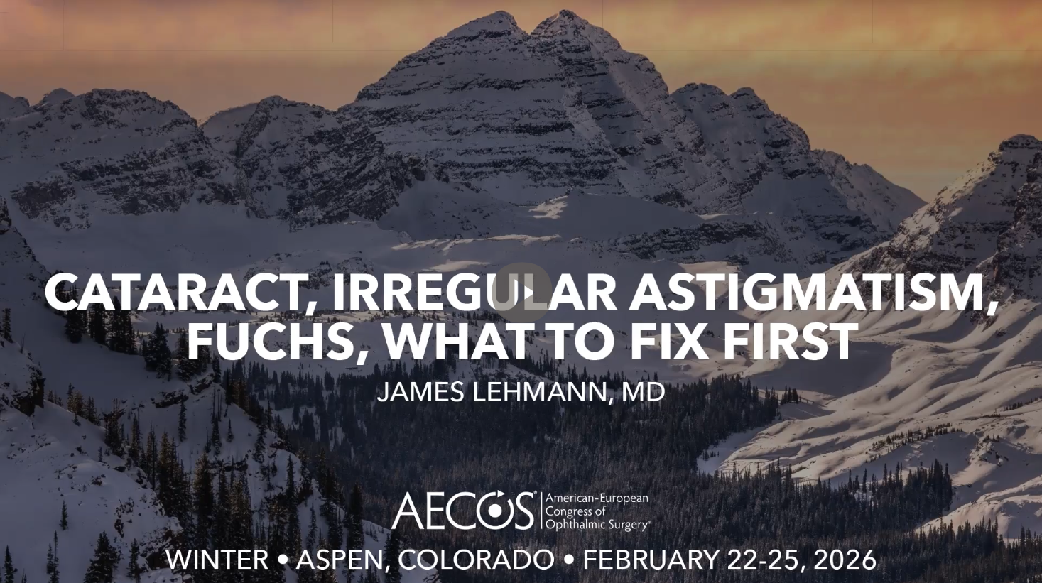 Cataract, Irregular Astigmatism, Fuchs, What to Fix First
